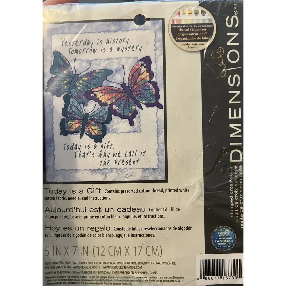 Dimensions Today is a Gift Butterflies #16730 Cross Stitch Kit 5x7